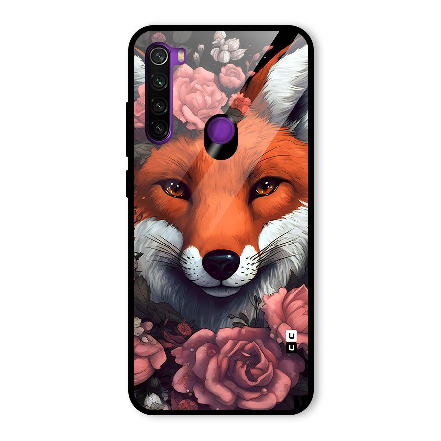 Fox and Roses Glass Back Case for Redmi Note 8