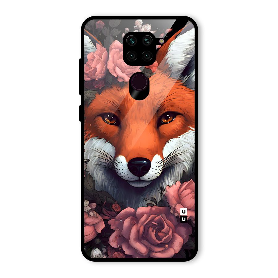 Fox and Roses Glass Back Case for Redmi Note 9