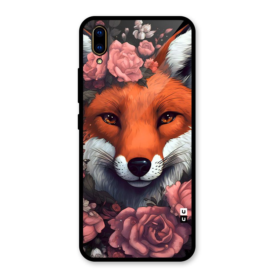 Fox and Roses Glass Back Case for Vivo V11 Pro