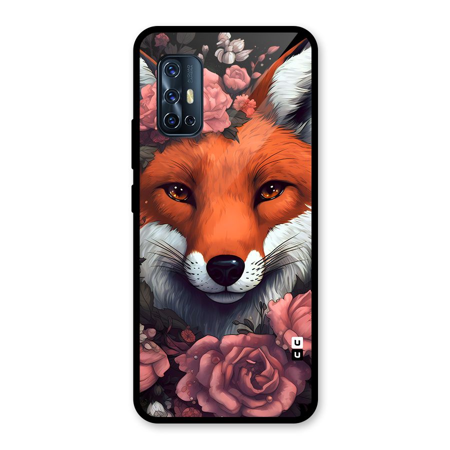 Fox and Roses Glass Back Case for Vivo V17
