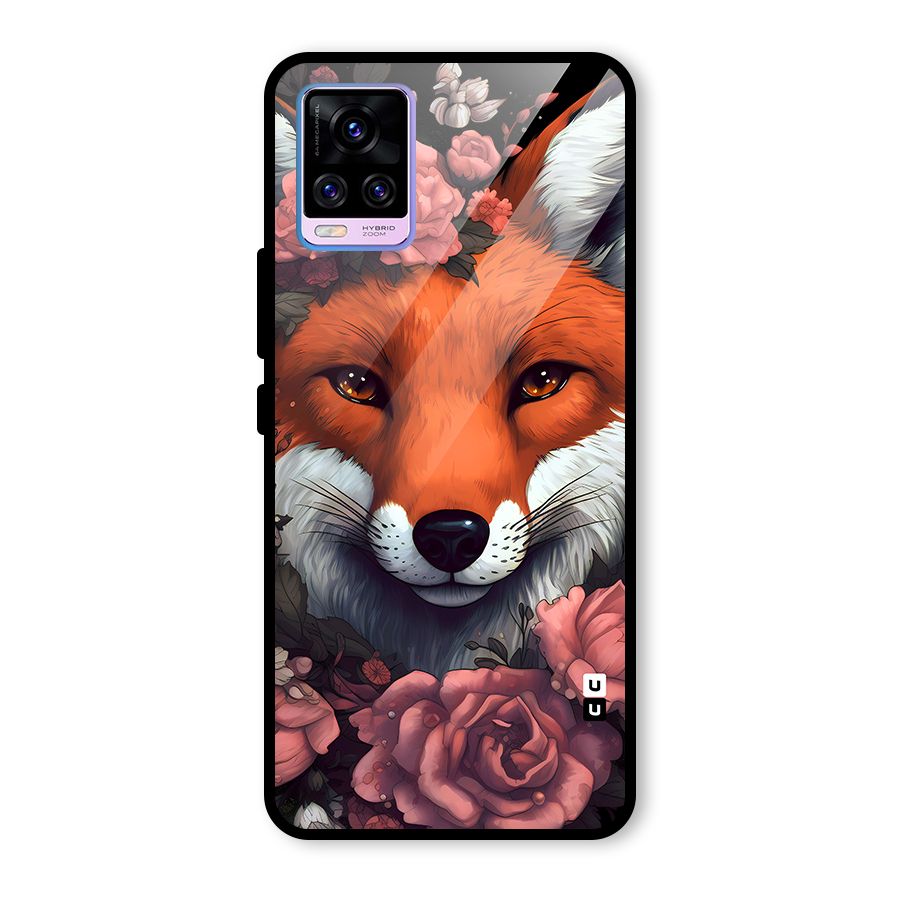 Fox and Roses Glass Back Case for Vivo V20 Pro