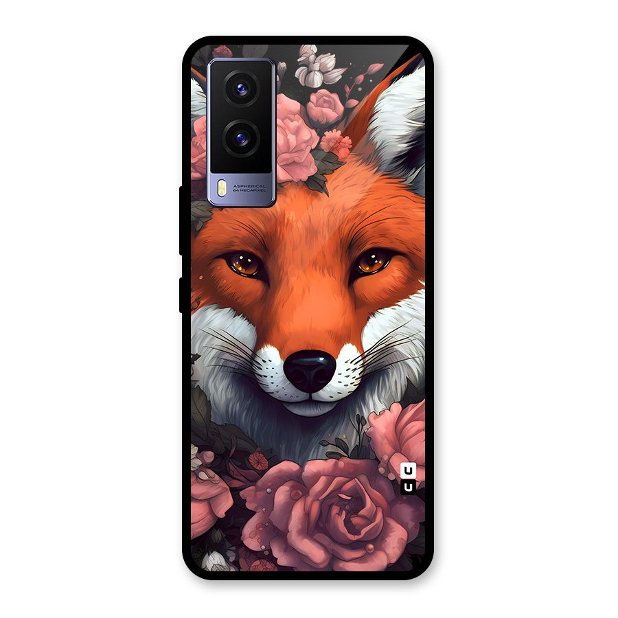 Fox and Roses Glass Back Case for Vivo V21e 5G