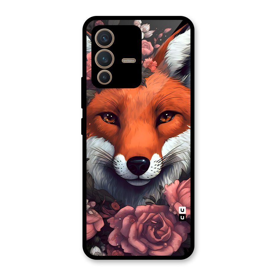 Fox and Roses Glass Back Case for Vivo V23 5G