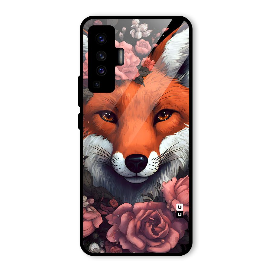 Fox and Roses Glass Back Case for Vivo X50