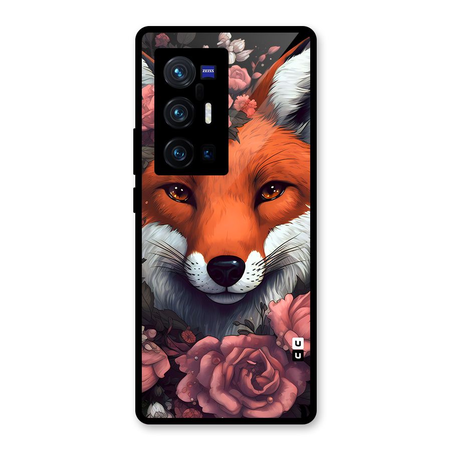 Fox and Roses Glass Back Case for Vivo X70 Pro Plus