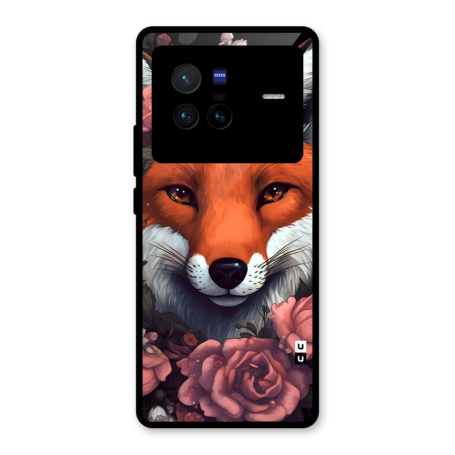 Fox and Roses Glass Back Case for Vivo X80