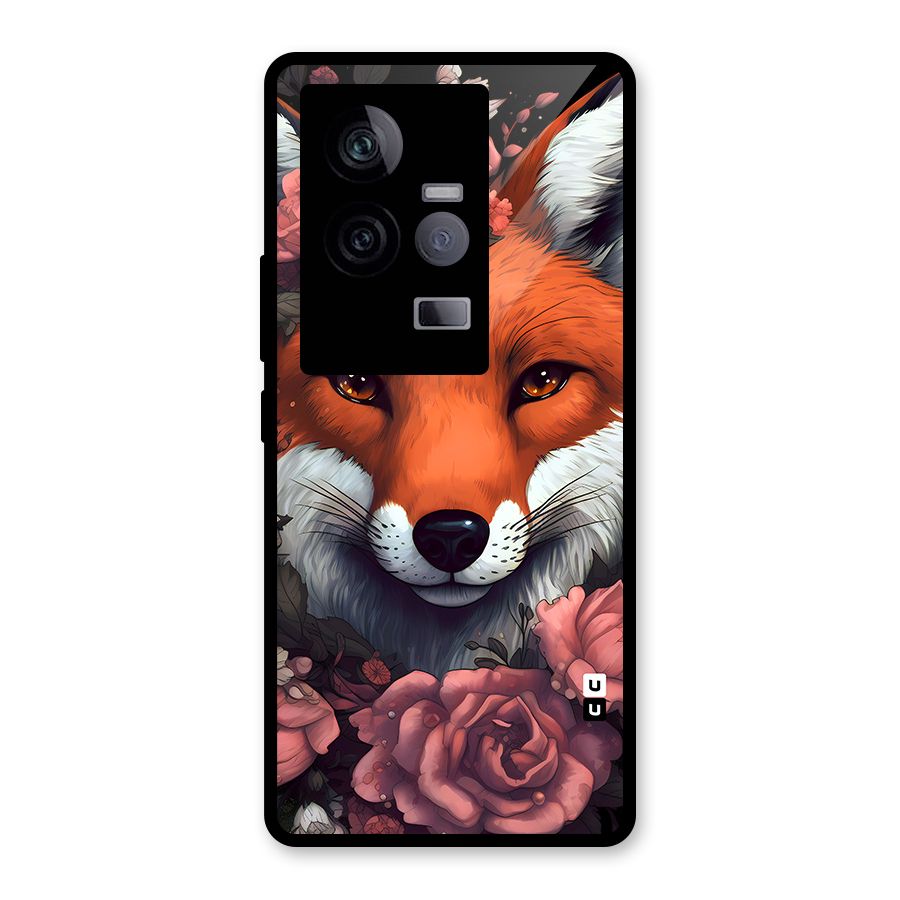 Fox and Roses Glass Back Case for Vivo iQOO 11 5G