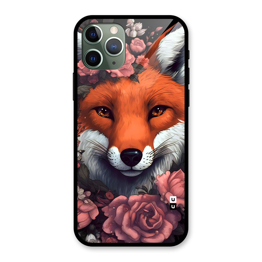 Fox and Roses Glass Back Case for iPhone 11 Pro