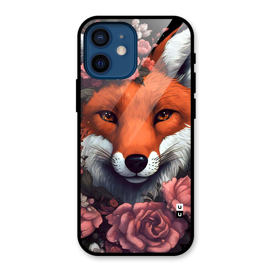 Fox and Roses Glass Back Case for iPhone 12 Mini