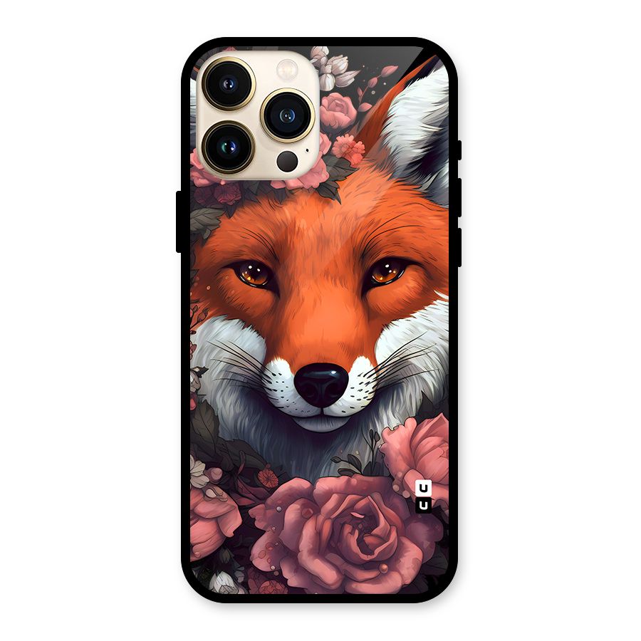 Fox and Roses Glass Back Case for iPhone 13 Pro Max