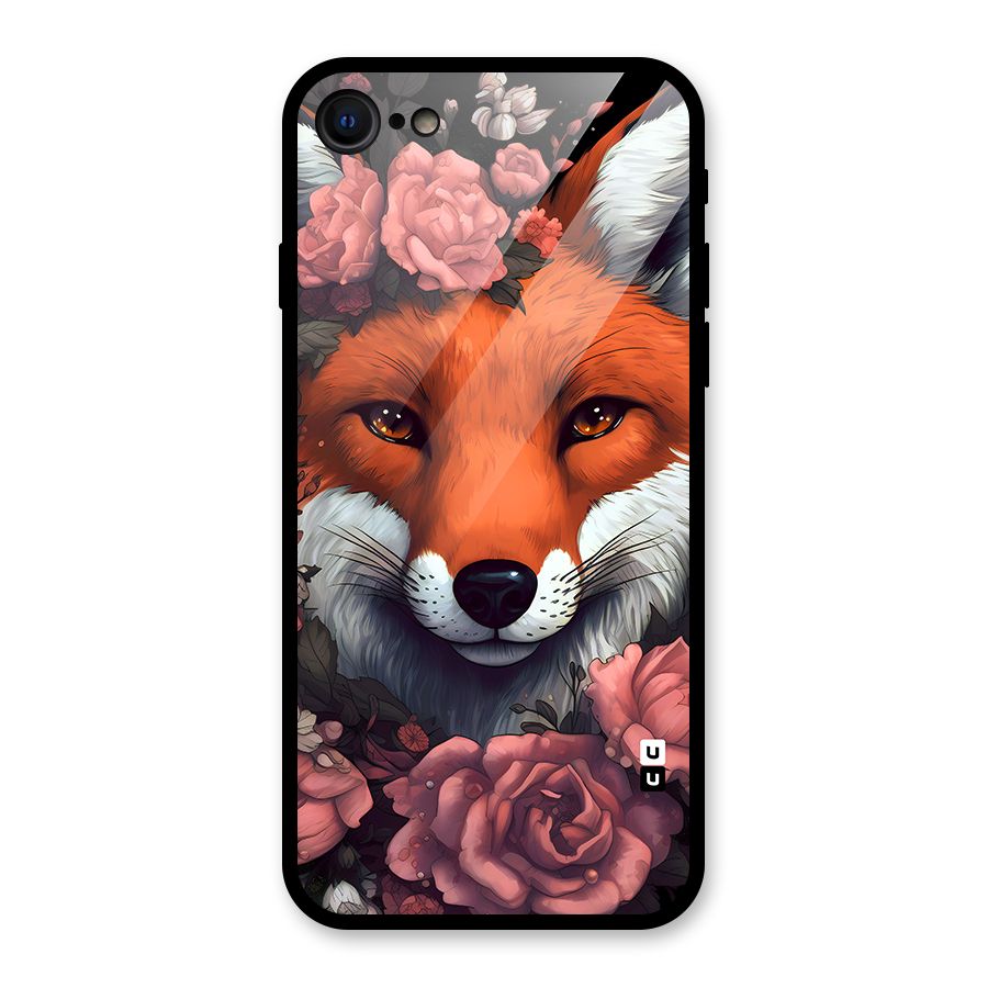 Fox and Roses Glass Back Case for iPhone 7