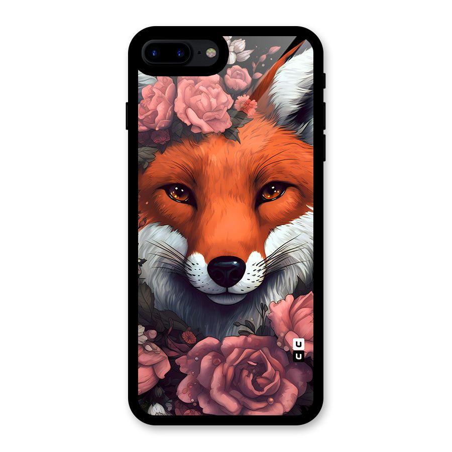 Fox and Roses Glass Back Case for iPhone 8 Plus