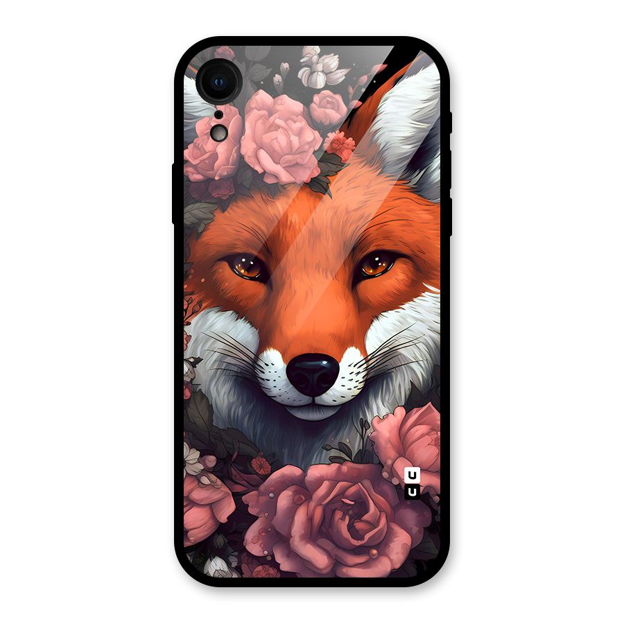 Fox and Roses Glass Back Case for iPhone XR