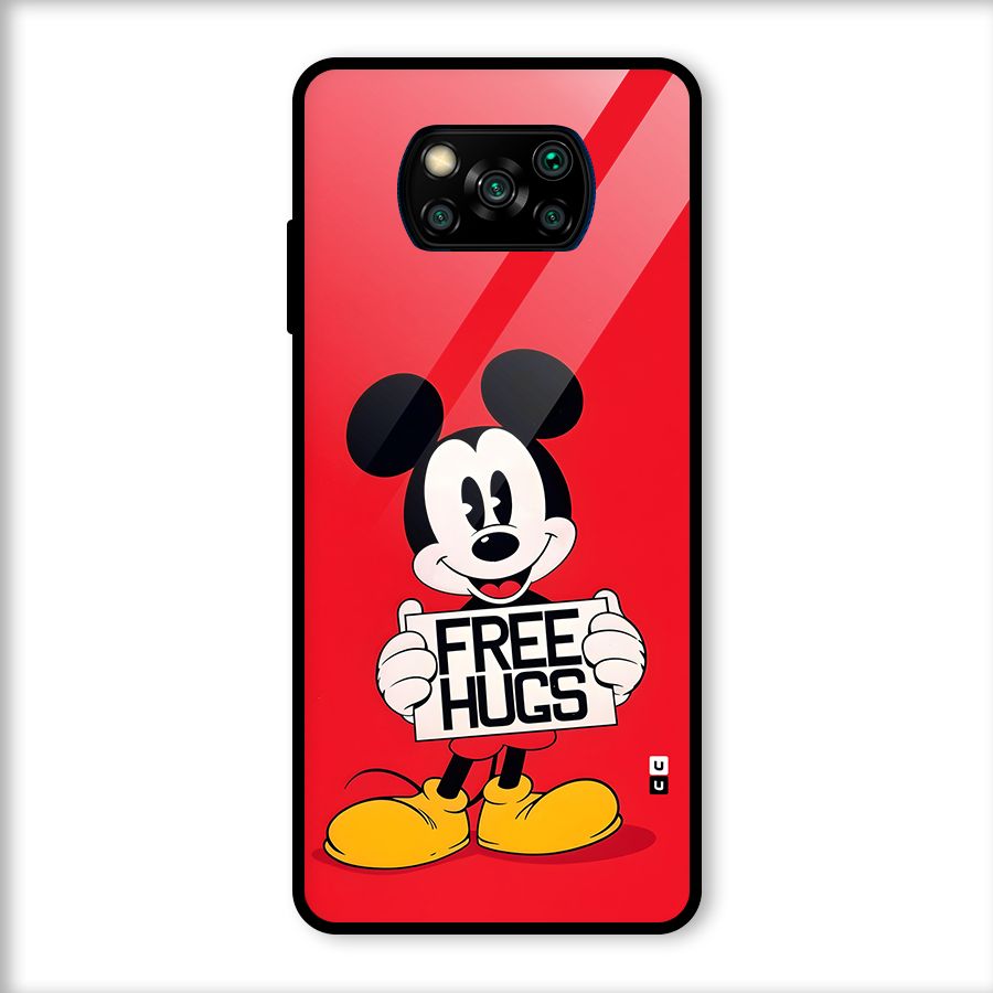 Free Hugs Glass Back Case for Poco X3