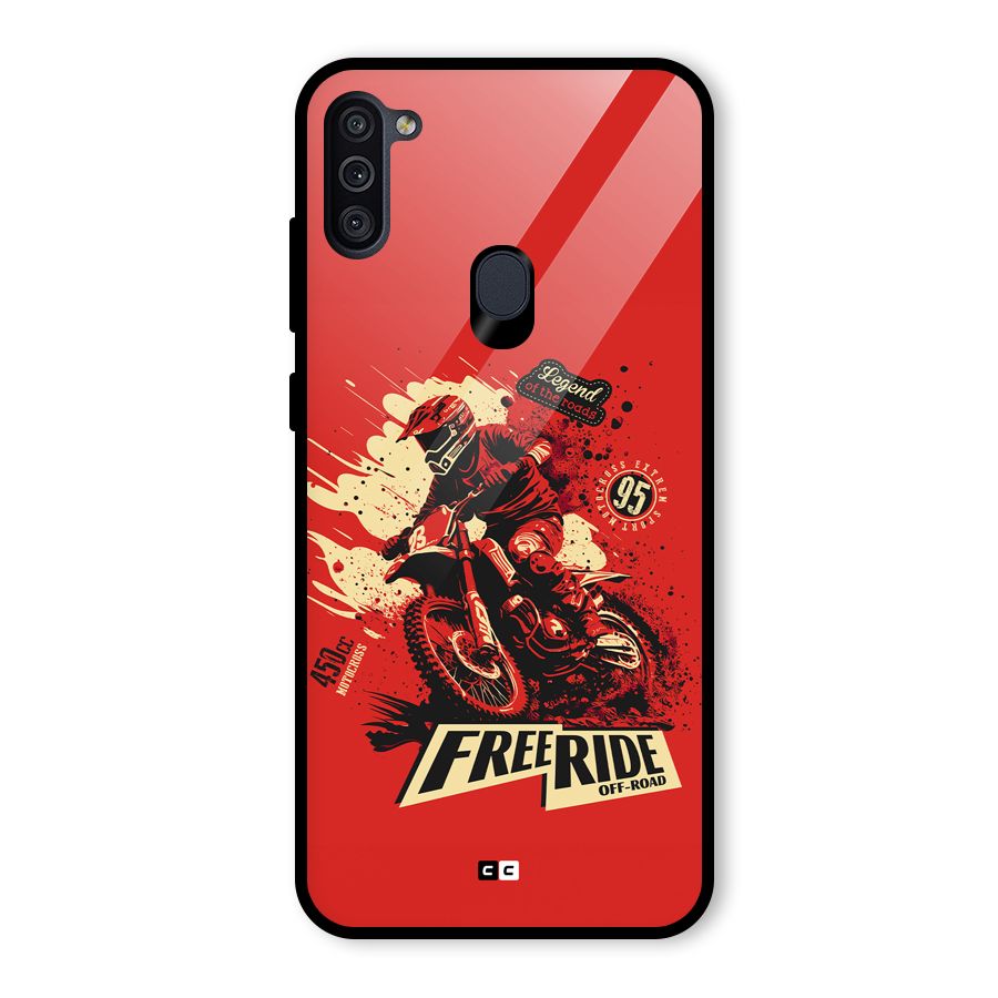 Free Ride Glass Back Case for Galaxy M11