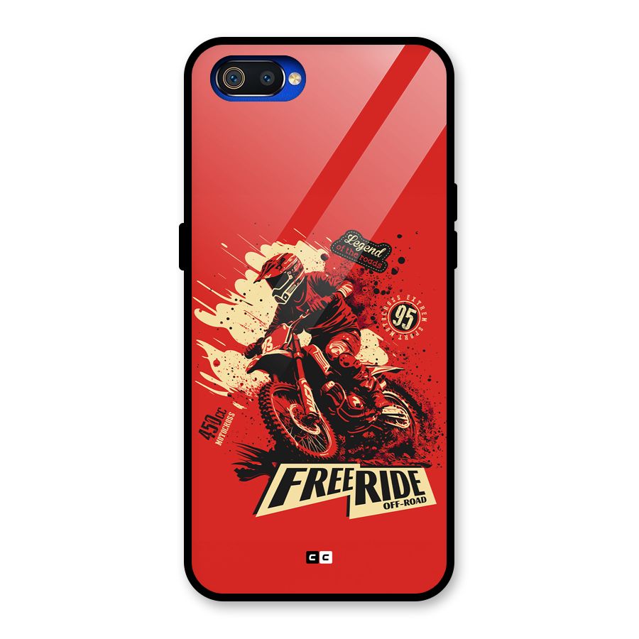 Free Ride Glass Back Case for Realme C2