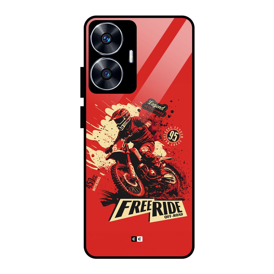 Free Ride Glass Back Case for Realme Narzo N55