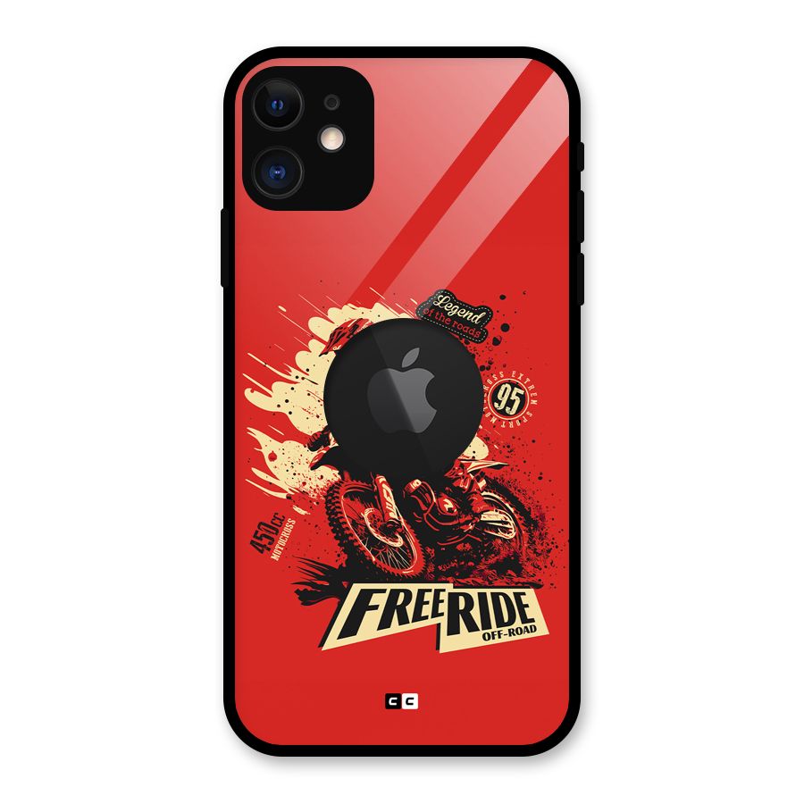 Free Ride Glass Back Case for iPhone 11 Logo Cut