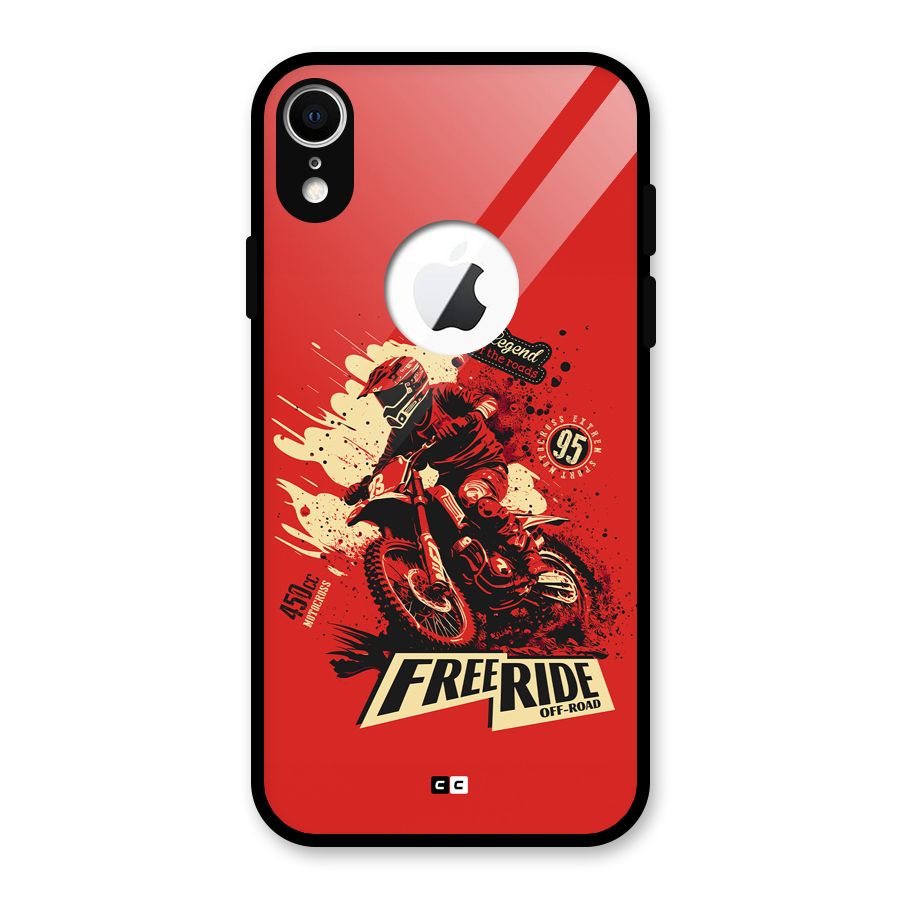 Free Ride Glass Back Case for iPhone XR Logo Cut