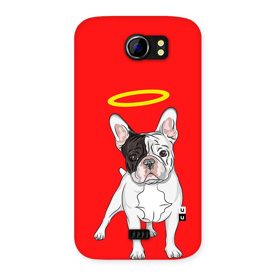 French Cute Angel Doggo Back Case for Micromax Canvas 2 A110