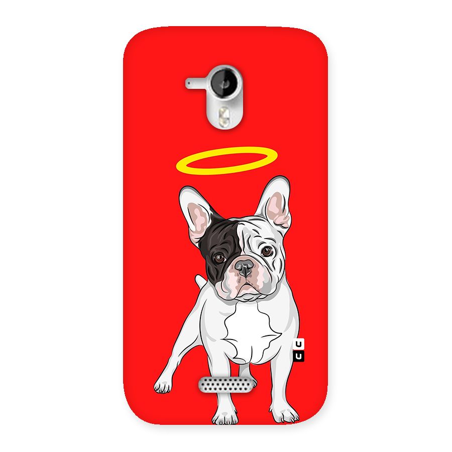 French Cute Angel Doggo Back Case for Micromax Canvas HD A116