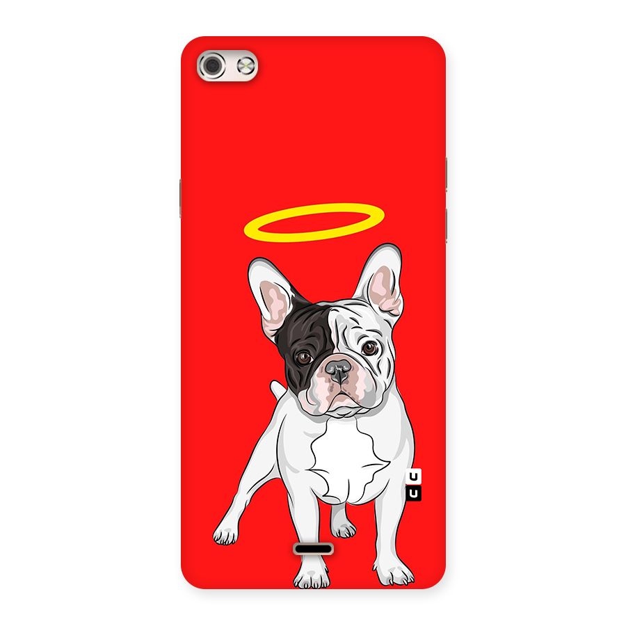 French Cute Angel Doggo Back Case for Micromax Canvas Silver 5