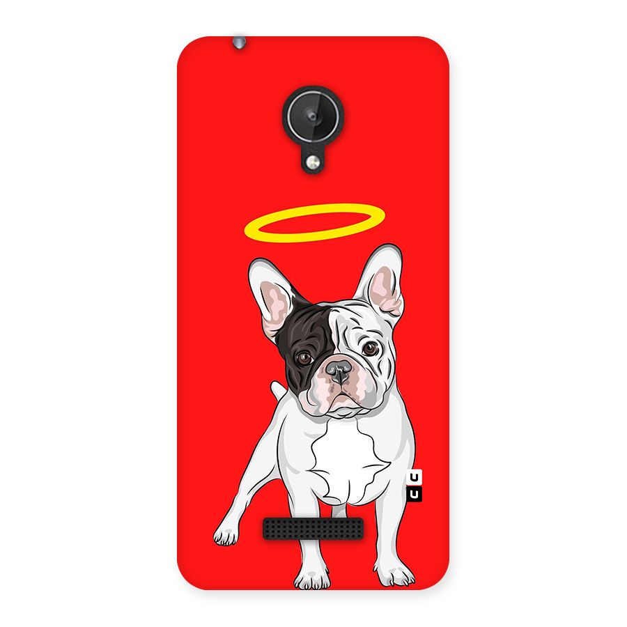 French Cute Angel Doggo Back Case for Micromax Canvas Spark Q380