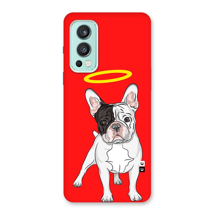 French Cute Angel Doggo Glass Back Case for OnePlus Nord 2 5G