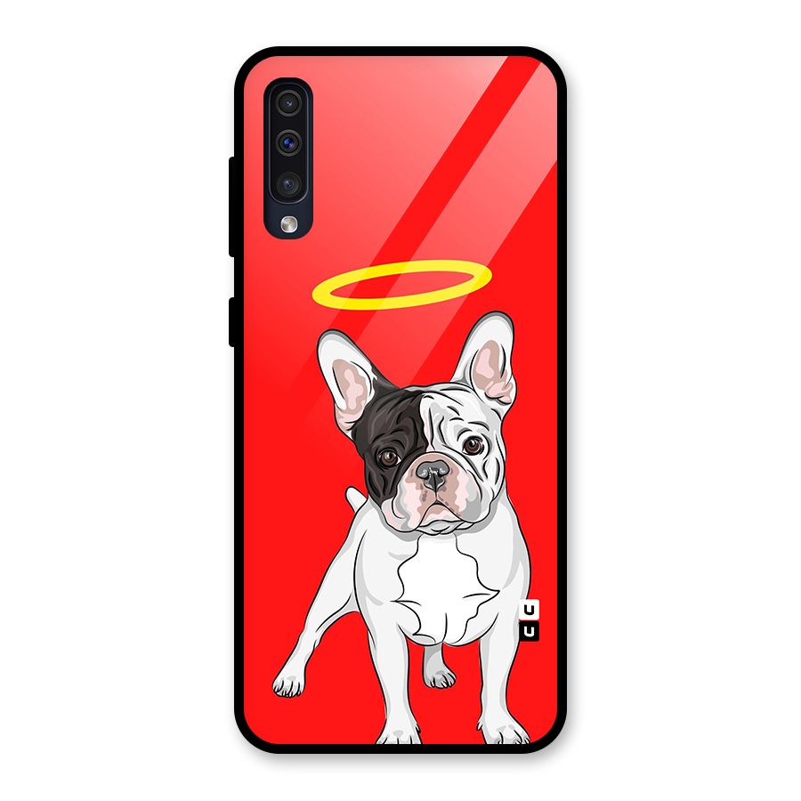 French Cute Angel Doggo Glass Back Case for Galaxy A50