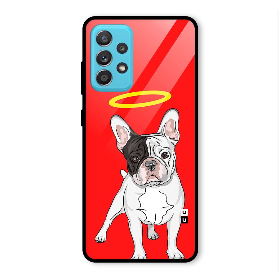 French Cute Angel Doggo Glass Back Case for Galaxy A52