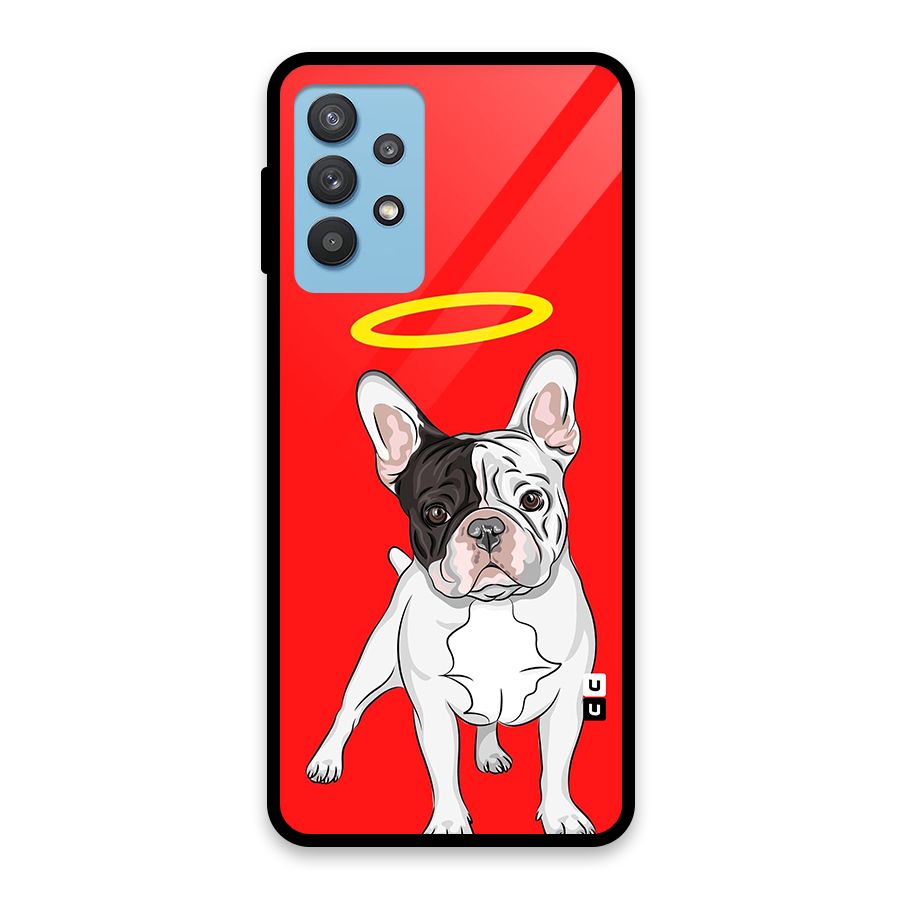 French Cute Angel Doggo Glass Back Case for Galaxy M32 5G