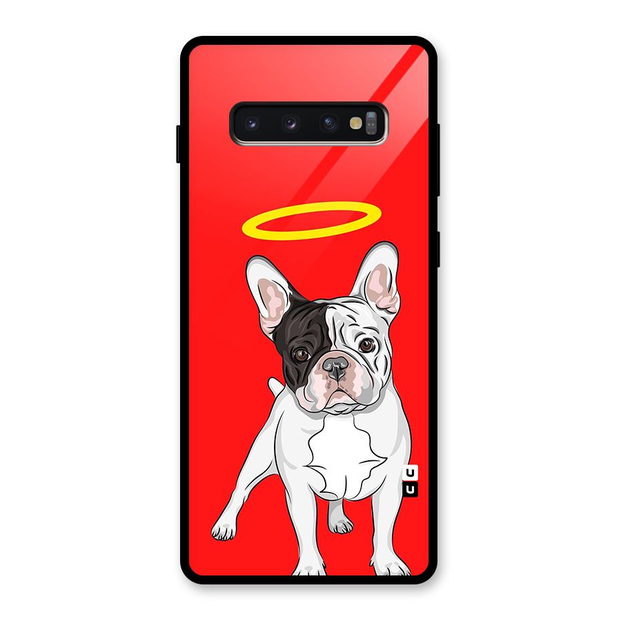 French Cute Angel Doggo Glass Back Case for Galaxy S10 Plus