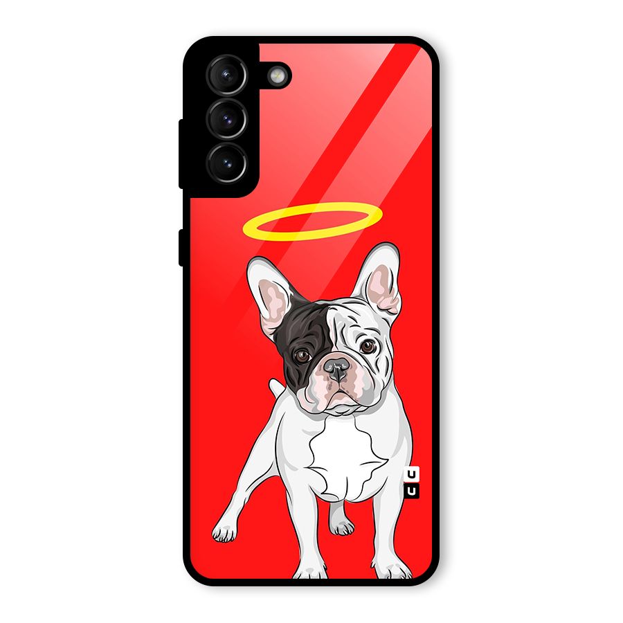 French Cute Angel Doggo Glass Back Case for Galaxy S21 Plus