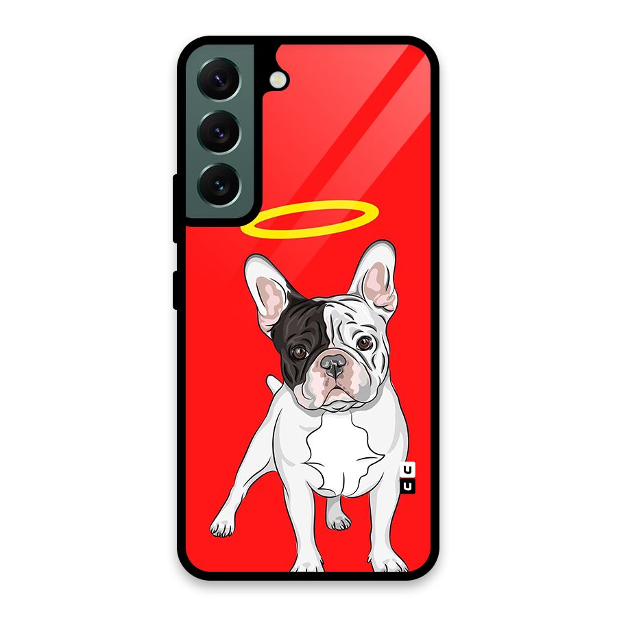 French Cute Angel Doggo Glass Back Case for Galaxy S22 5G