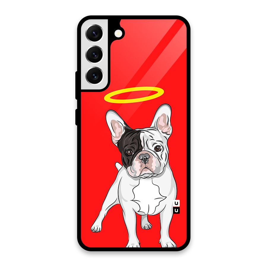 French Cute Angel Doggo Glass Back Case for Galaxy S22 Plus 5G