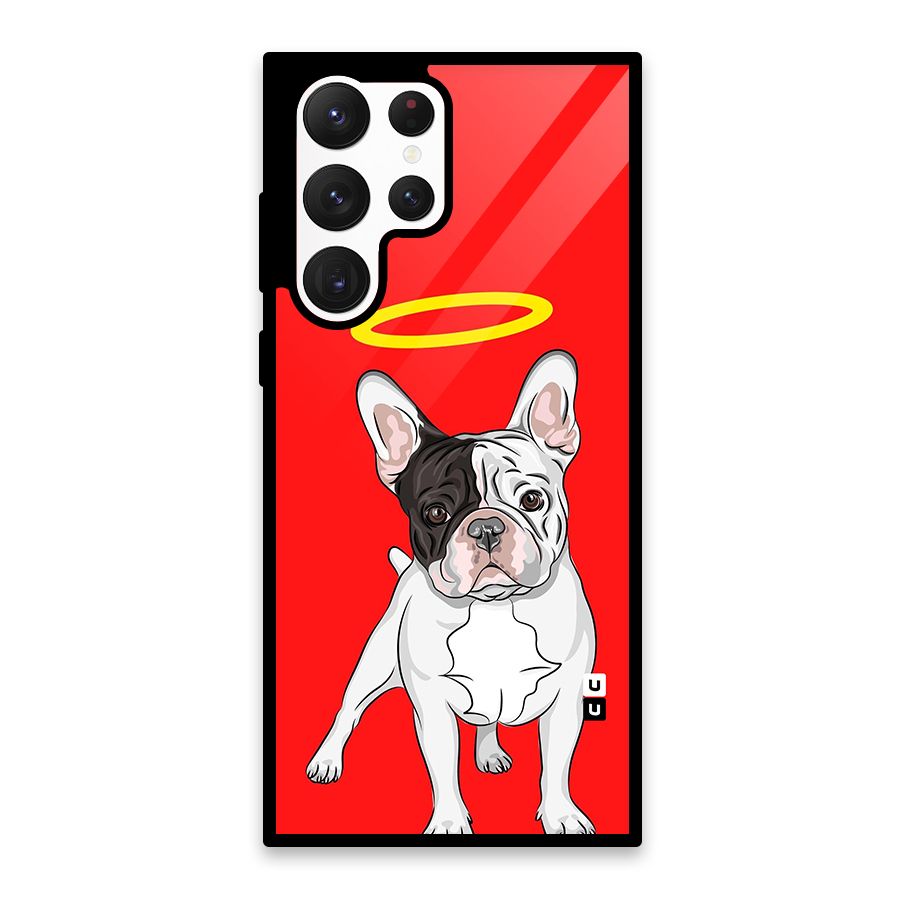 French Cute Angel Doggo Glass Back Case for Galaxy S22 Ultra 5G