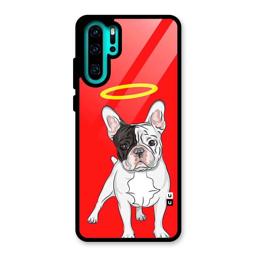 French Cute Angel Doggo Glass Back Case for Huawei P30 Pro