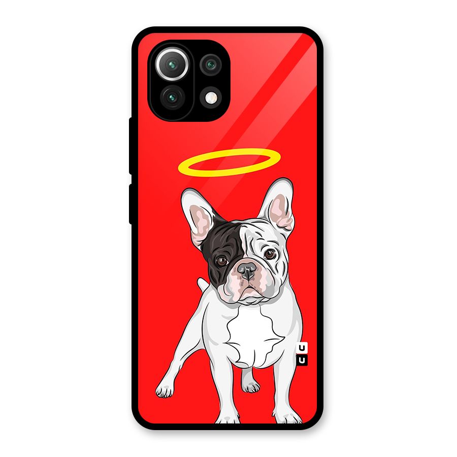 French Cute Angel Doggo Glass Back Case for Mi 11 Lite NE 5G