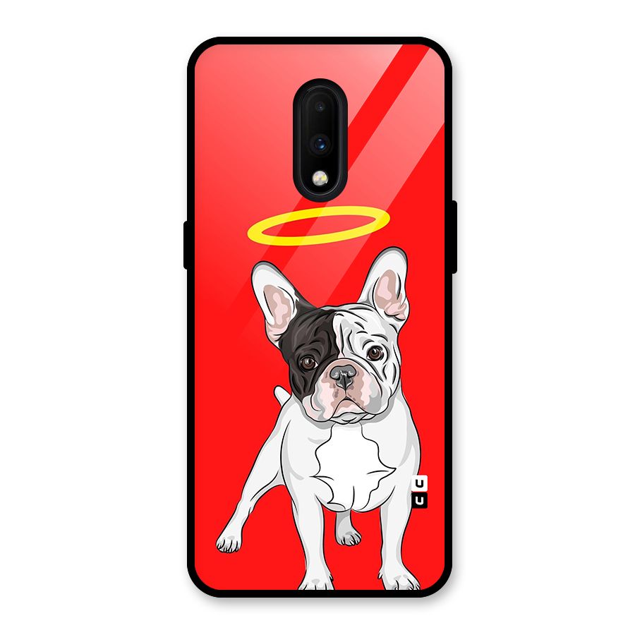 French Cute Angel Doggo Glass Back Case for OnePlus 7