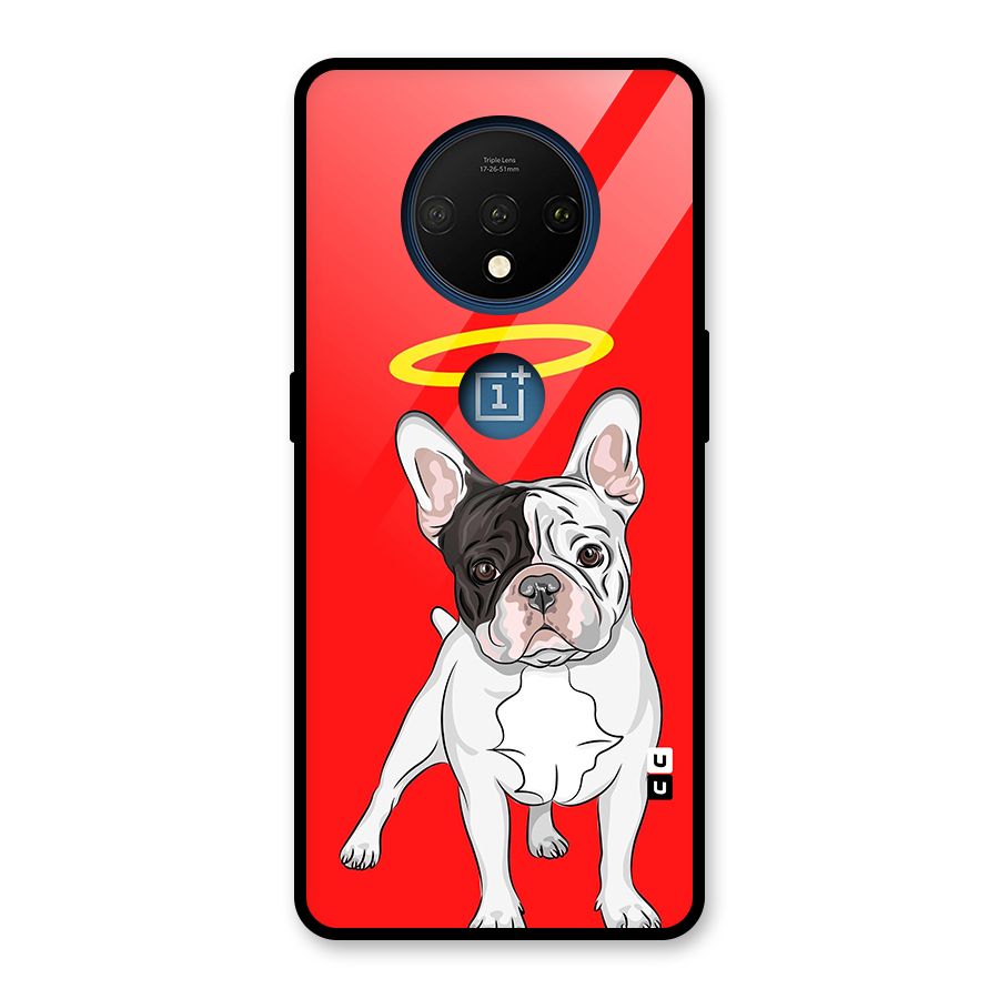French Cute Angel Doggo Glass Back Case for OnePlus 7T