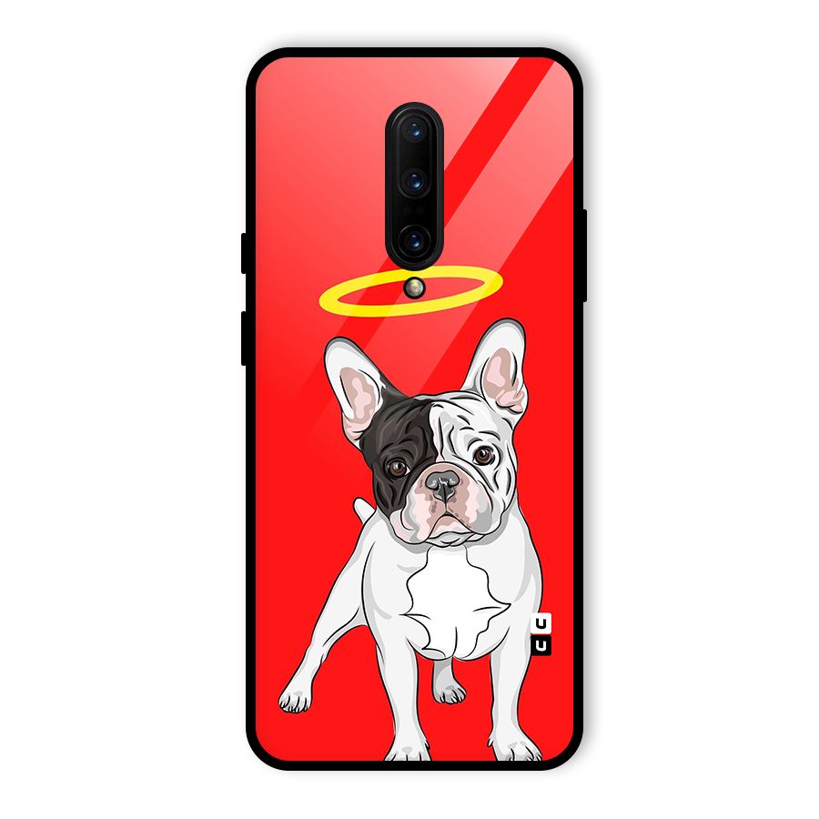 French Cute Angel Doggo Glass Back Case for OnePlus 7 Pro