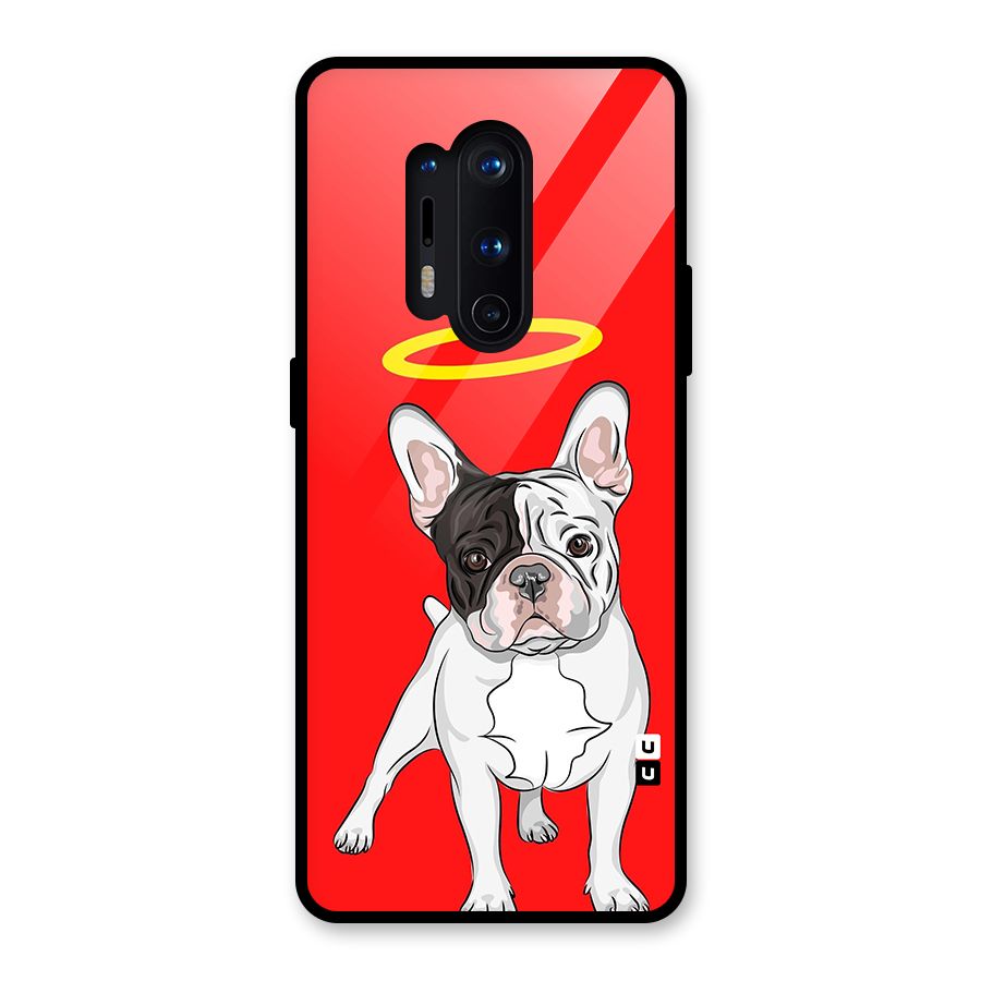 French Cute Angel Doggo Glass Back Case for OnePlus 8 Pro