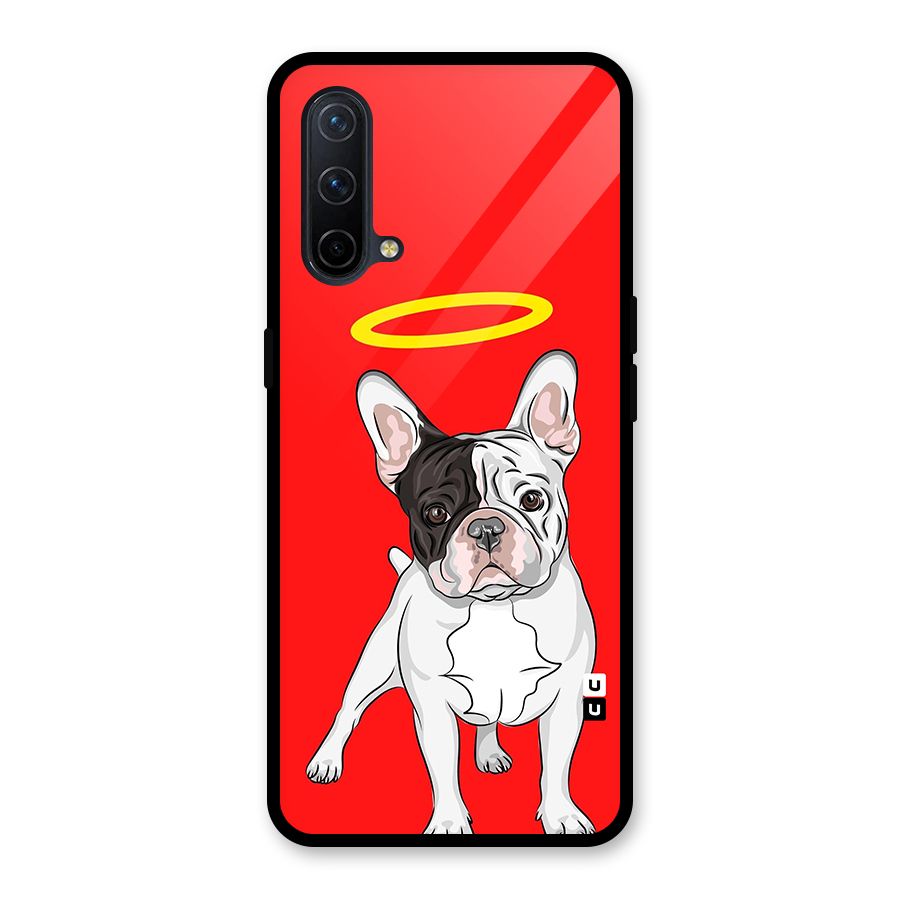 French Cute Angel Doggo Glass Back Case for OnePlus Nord CE 5G