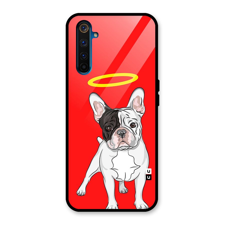 French Cute Angel Doggo Glass Back Case for Realme 6 Pro