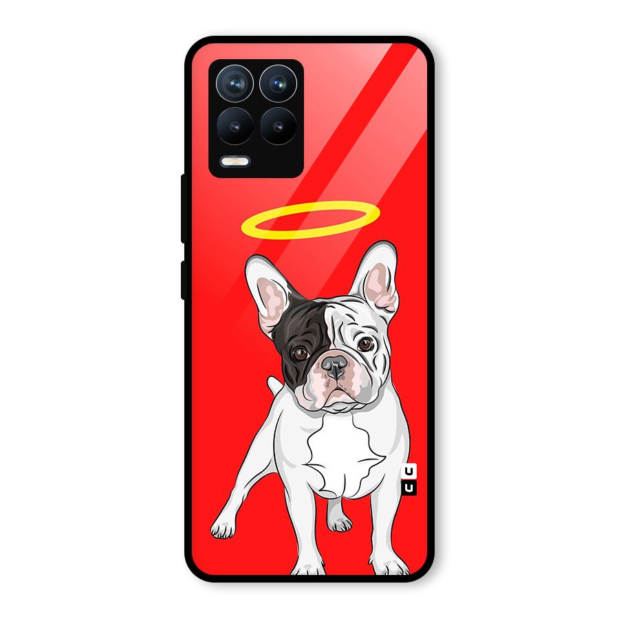 French Cute Angel Doggo Glass Back Case for Realme 8 Pro