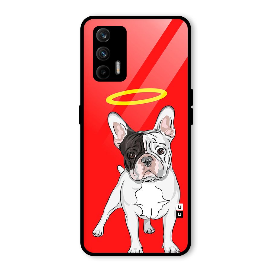 French Cute Angel Doggo Glass Back Case for Realme GT 5G