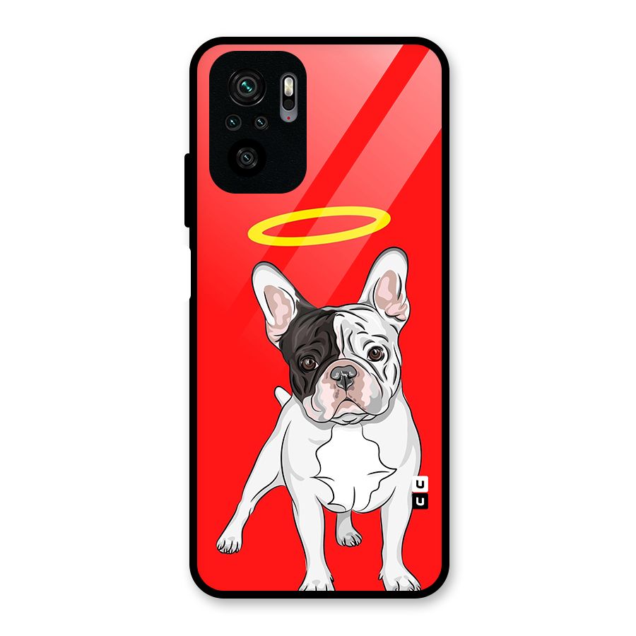 French Cute Angel Doggo Glass Back Case for Redmi Note 10S
