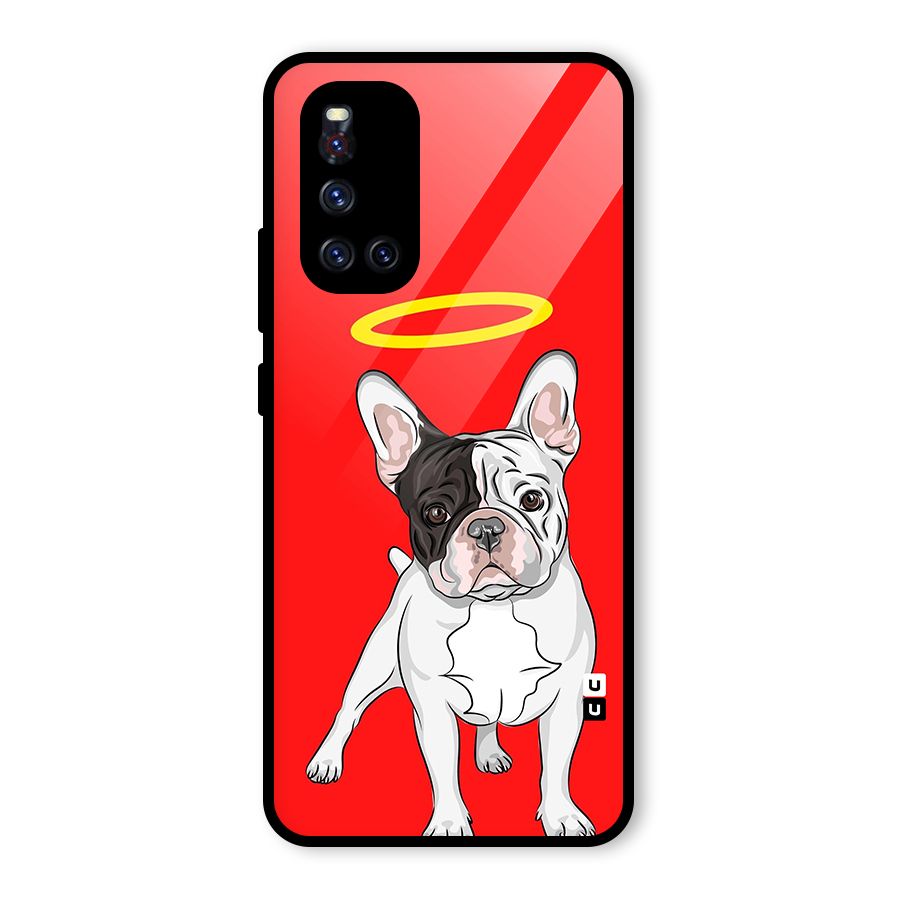 French Cute Angel Doggo Glass Back Case for Vivo V19