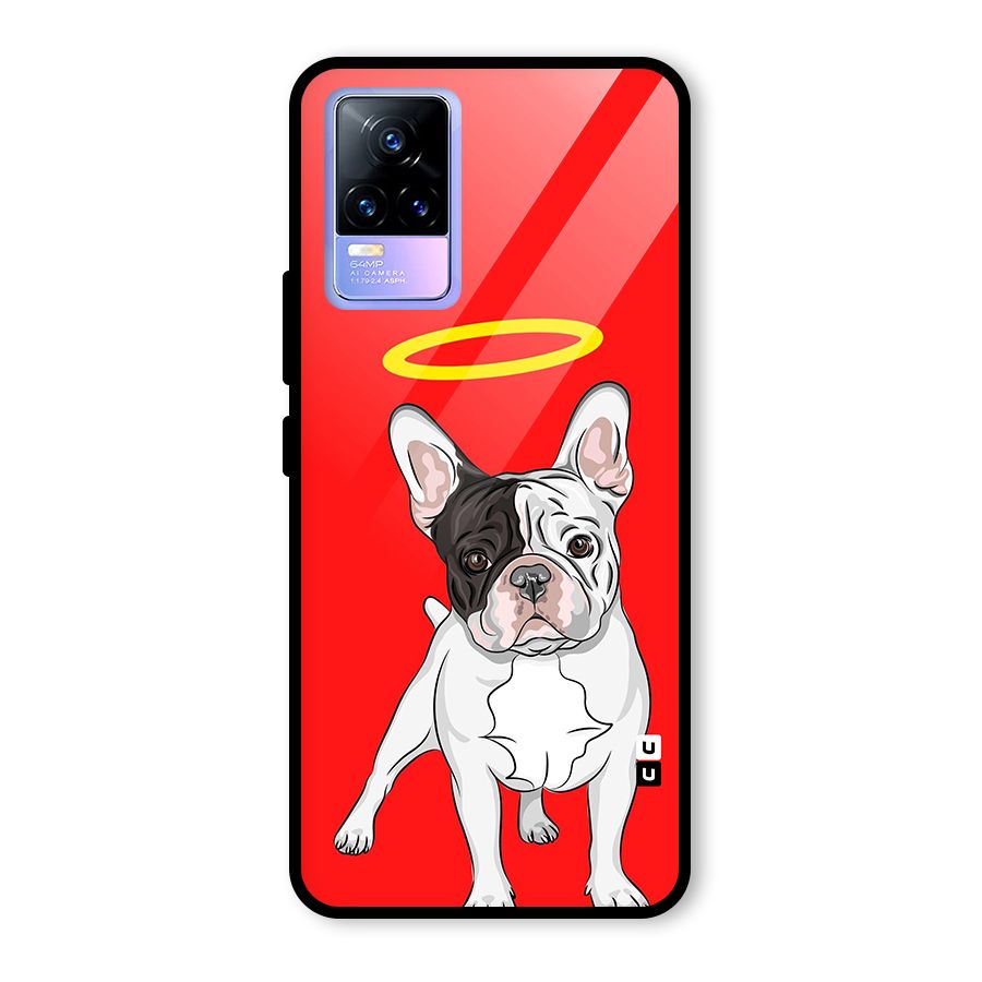 French Cute Angel Doggo Glass Back Case for Vivo Y73