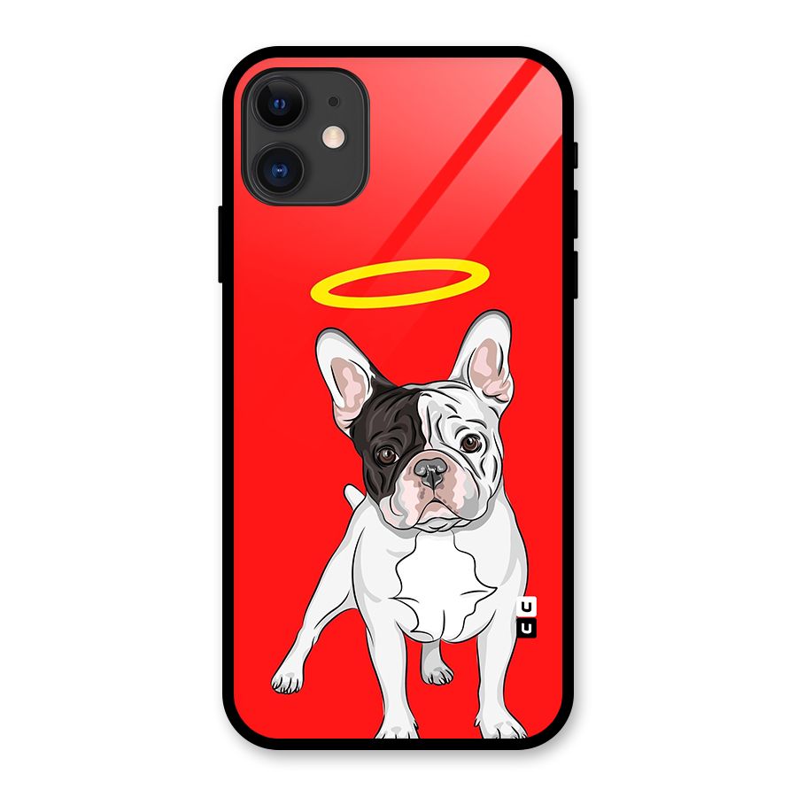French Cute Angel Doggo Glass Back Case for iPhone 11